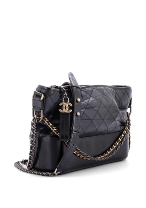 CHANEL Pre-Owned Gabrielle Quilted Aged Calfskin Medium hobo bag - Black