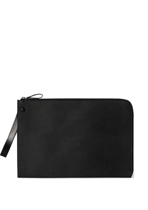 The Row wrist-strap zip-top clutch bag - Black