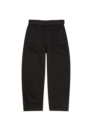 LEMAIRE Twisted belted topstitched jeans - Black