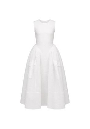 Cecilie Bahnsen cloqué-effect sleeveless midi dress - White