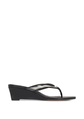 Veronica Beard Clea wedge-heel thong-strap sandals - Black