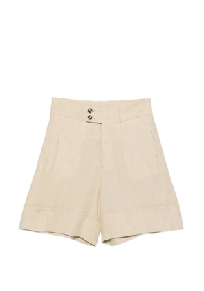 Berwich Nadine buttoned turn-up shorts - Neutrals