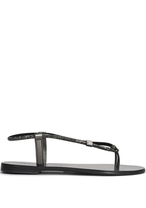 Nicolas Lainas crystal-embellished thong sandals - Black