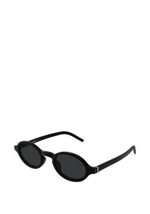 Saint Laurent Eyewear YSL-plaque oval-frame sunglasses - Black