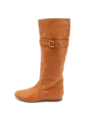 Chloé Pre-Owned buckle leather boots - Brown