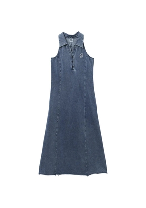 b+ab halterneck logo-embellished dress - Blue
