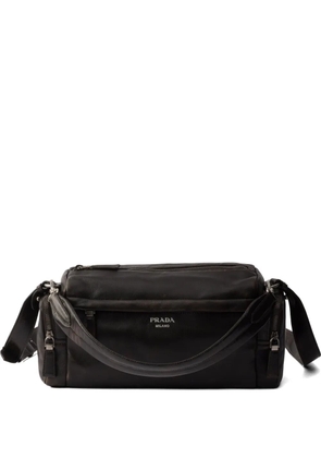 Prada distressed nappa leather shoulder bag - Brown