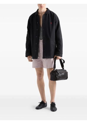 Prada distressed nappa leather shoulder bag - Brown