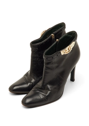 Gucci Pre-Owned buckle leather ankle boots - Black