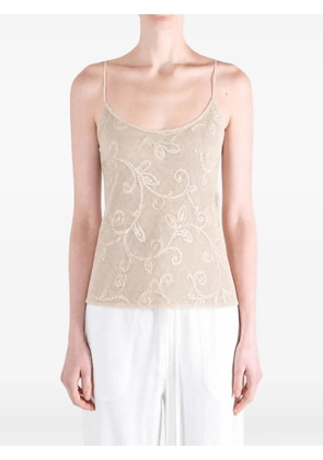 Emergency Room floral-lace camisole top - Neutrals