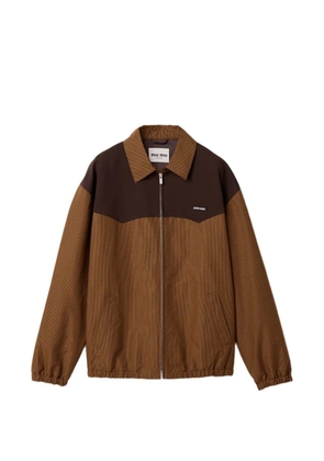 Miu Miu gingham-check blouson jacket - Brown