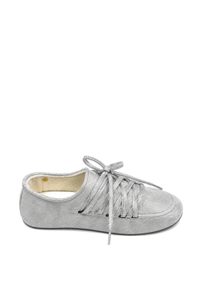 RIEN STUDIO lace-up glitter-effect ballet flats - Grey