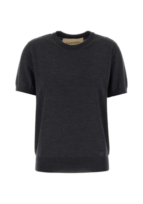 Valentino Garavani short-sleeve VLogo sweater - Grey