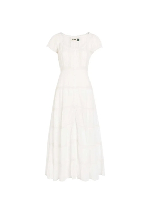 Rixo Jaclyn broderie-anglaise tiered maxi dress - White