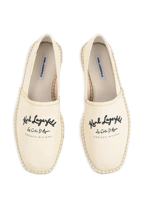 Karl Lagerfeld logo-embroidered braided-sole espadrilles - Neutrals