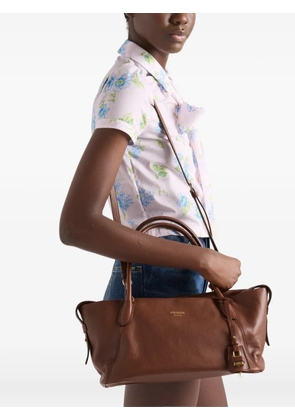 Prada large leather tote bag - Brown