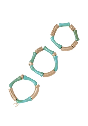 Lola Casademunt beaded logo-charm bracelets (set of three) - Gold