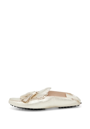 Tod's Vintage fringe tassel mules - Gold