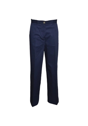 SOLOTRE pressed-crease straight-leg trousers - Blue