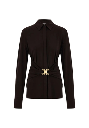 Ferragamo viscose shirt with gathered waist - Brown
