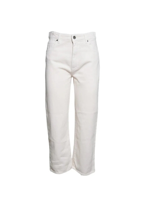 SOLOTRE logo-patch straight-leg jeans - White