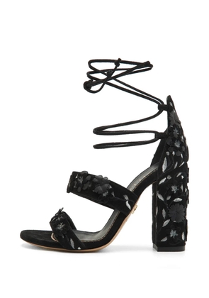 Le Silla floral-detail block-heel sandals - Black