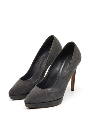 Sergio Rossi Vintage pointed-toe platform pumps - Grey