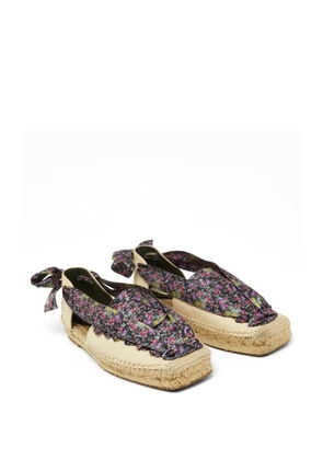 Balenciaga Pre-Owned floral-print lace-up espadrilles - Black