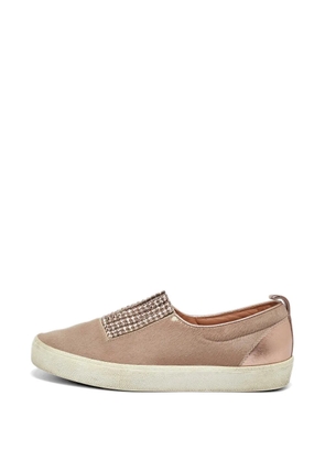 Gina crystal-embellished slip-on sneakers - Neutrals