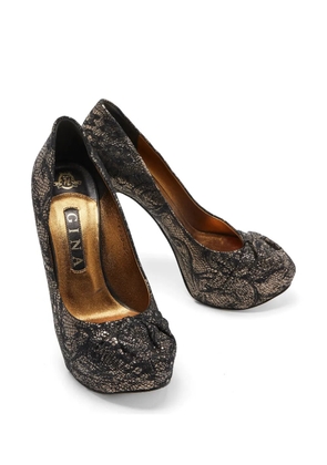 Gina lace platform pumps - Black