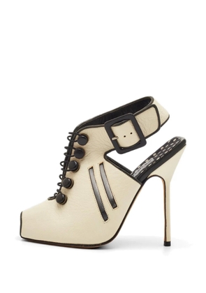Manolo Blahnik peep-toe slingback sandals - Neutrals