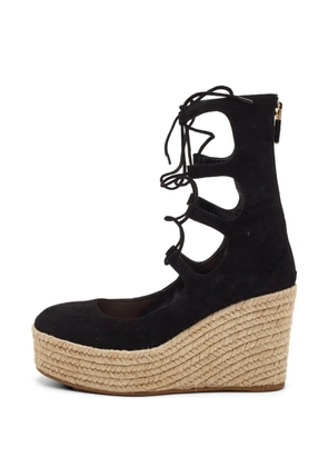Christian Dior Pre-Owned lace-up wedge espadrille sandals - Black