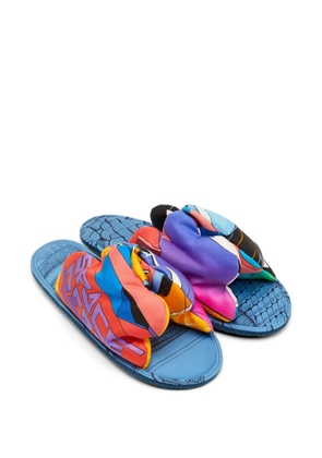 Hermès Pre-Owned Space Derby printed slippers - Blue
