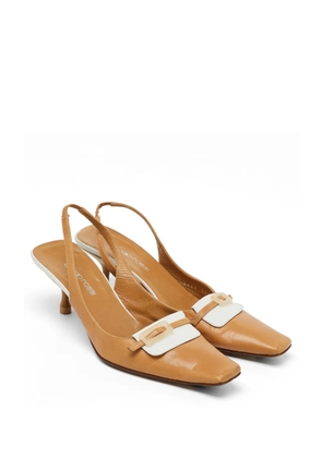 Sergio Rossi Vintage buckle-detail slingback pumps - Brown