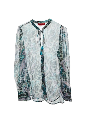 MAX&Co. printed tie-up neck detail blouse - Green