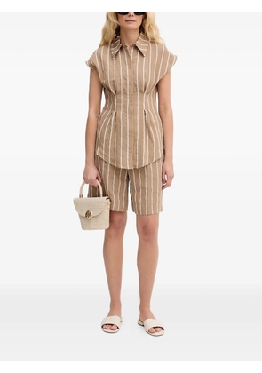 Lola Casademunt striped drawstring-waist shorts - Neutrals