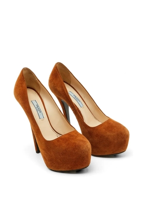 Prada Pre-Owned round-toe platform pumps - Brown