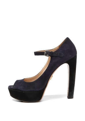 Prada Pre-Owned platform suede sandals - Blue