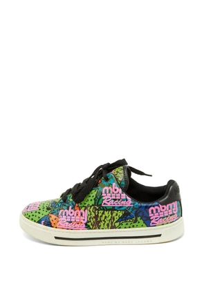 Marc Jacobs Vintage leather graffiti-print sneakers - Green