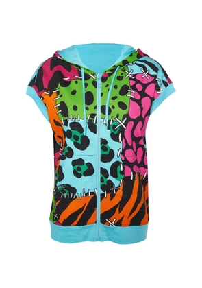 Moschino Pre-Owned printed sleeveless hoodie - Blue