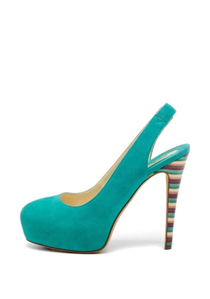 Brian Atwood platform suede pumps - Blue