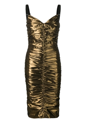 Dolce & Gabbana lamé ruched dress - Gold