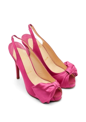 Christian Louboutin Pre-Owned bow-detail platform sandals - Pink