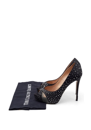 Valentino Garavani Pre-Owned crystal-embellished platform pumps - Black