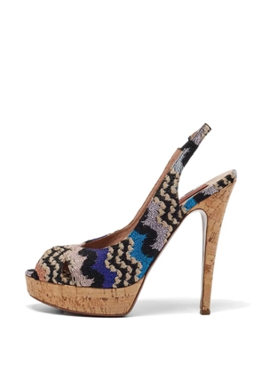 Missoni Pre-Owned knit peep-toe pumps - Black