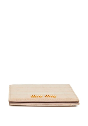 Miu Miu Pre-Owned croc-embossed card holder - Pink