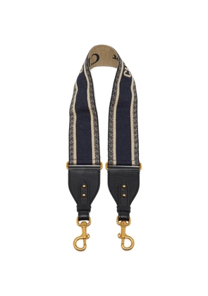 Christian Dior Pre-Owned logo embroidered shoulder strap - Blue