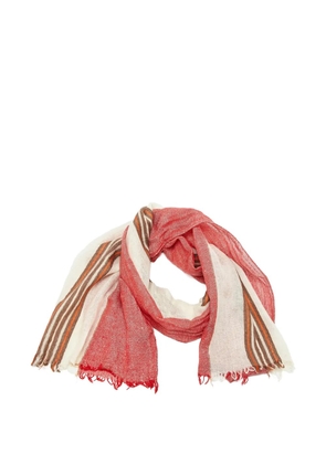 Tod's Vintage striped fringed scarf - Red