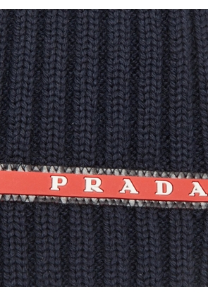 Prada Pre-Owned ribbed-knit wool scarf - Blue
