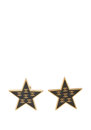 CHANEL Pre-Owned CC star clip-on earrings - Gold